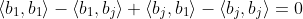 \langle b_1,b_1 \rangle - \langle b_1,b_j \rangle + \langle b_j,b_1 \rangle - \langle b_j,b_j \rangle = 0
